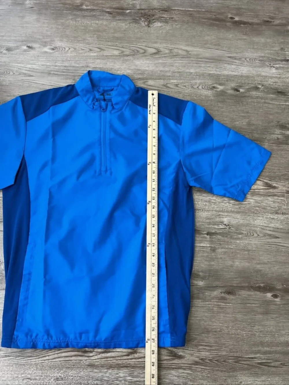Adidas Windbreaker Shirt Blue Quarter Zip Short Sleeve Mens Small New
